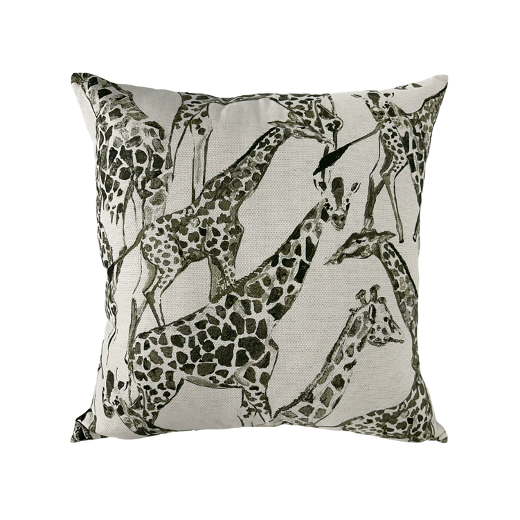 Almofada Em Linho Acqua Girafa 55X55cm - Decortextil Almofada Em Linho Acqua Girafa 55X55cm - Decortextil